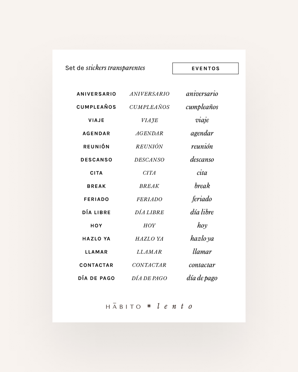 Adhesivos - Etiquetas transparentes