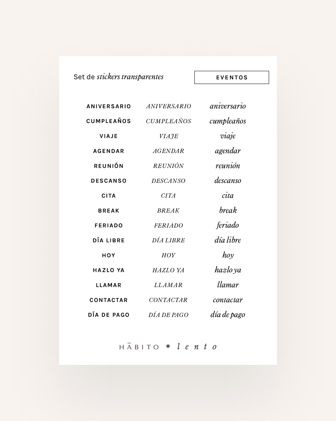 Adhesivos - Etiquetas transparentes