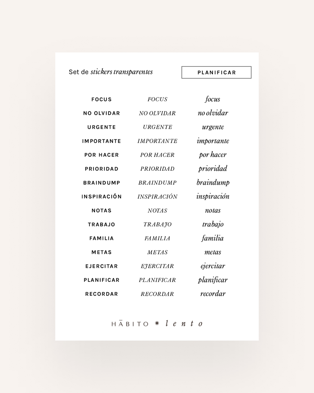 Adhesivos - Etiquetas transparentes
