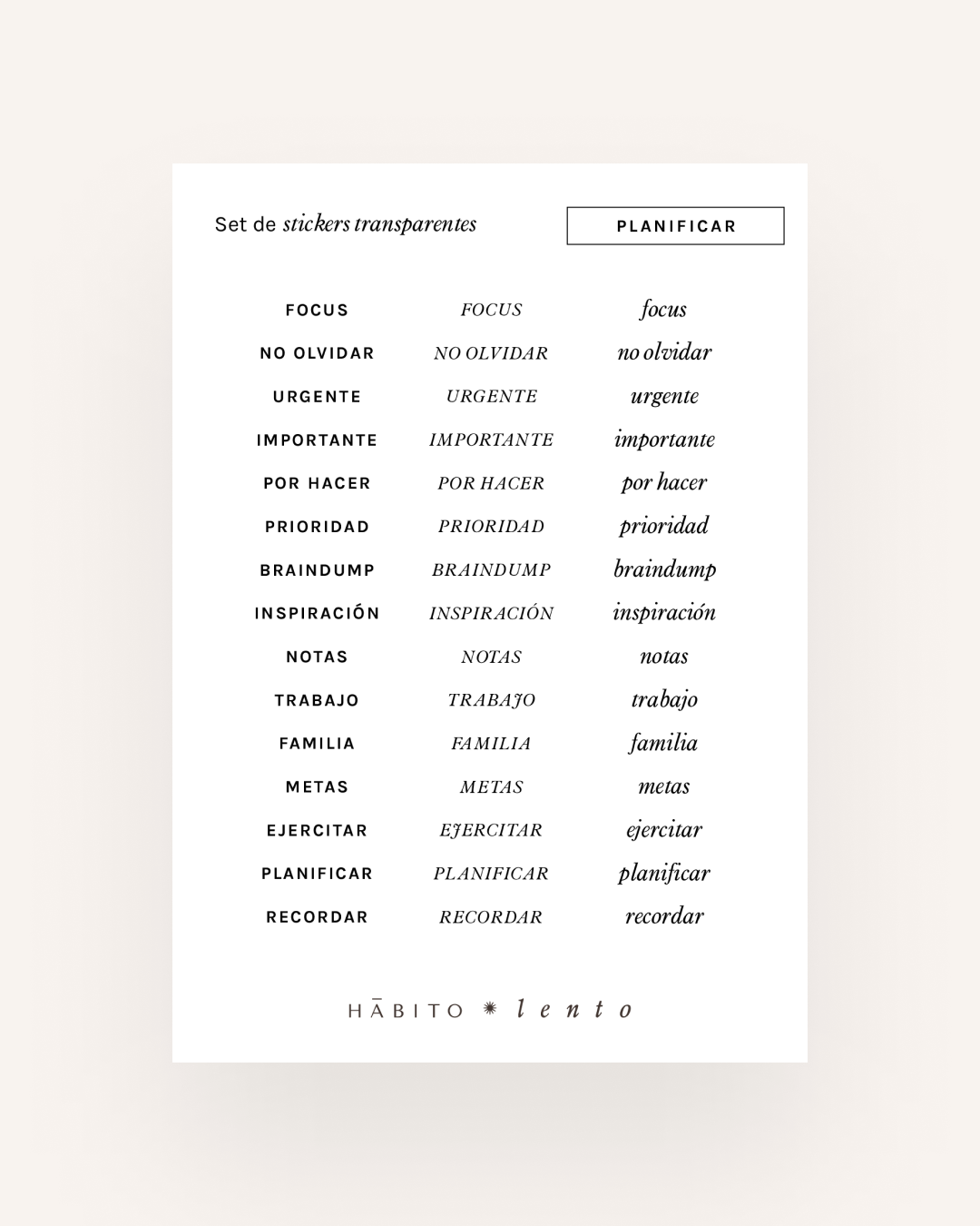 Adhesivos - Etiquetas transparentes