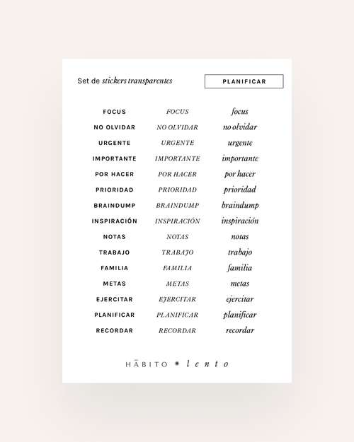 Adhesivos - Etiquetas transparentes