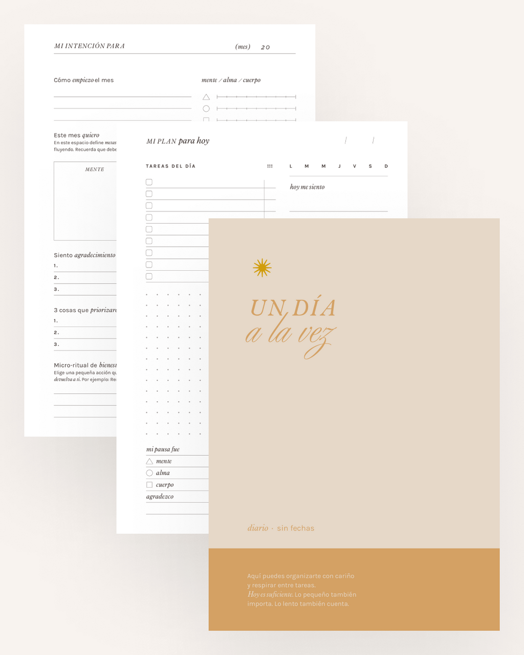 Planner diario “Un día a la vez"