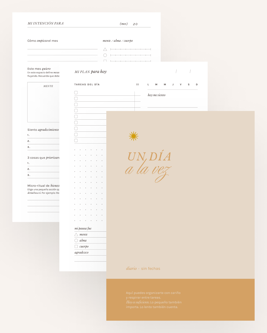 Planner diario “Un día a la vez"