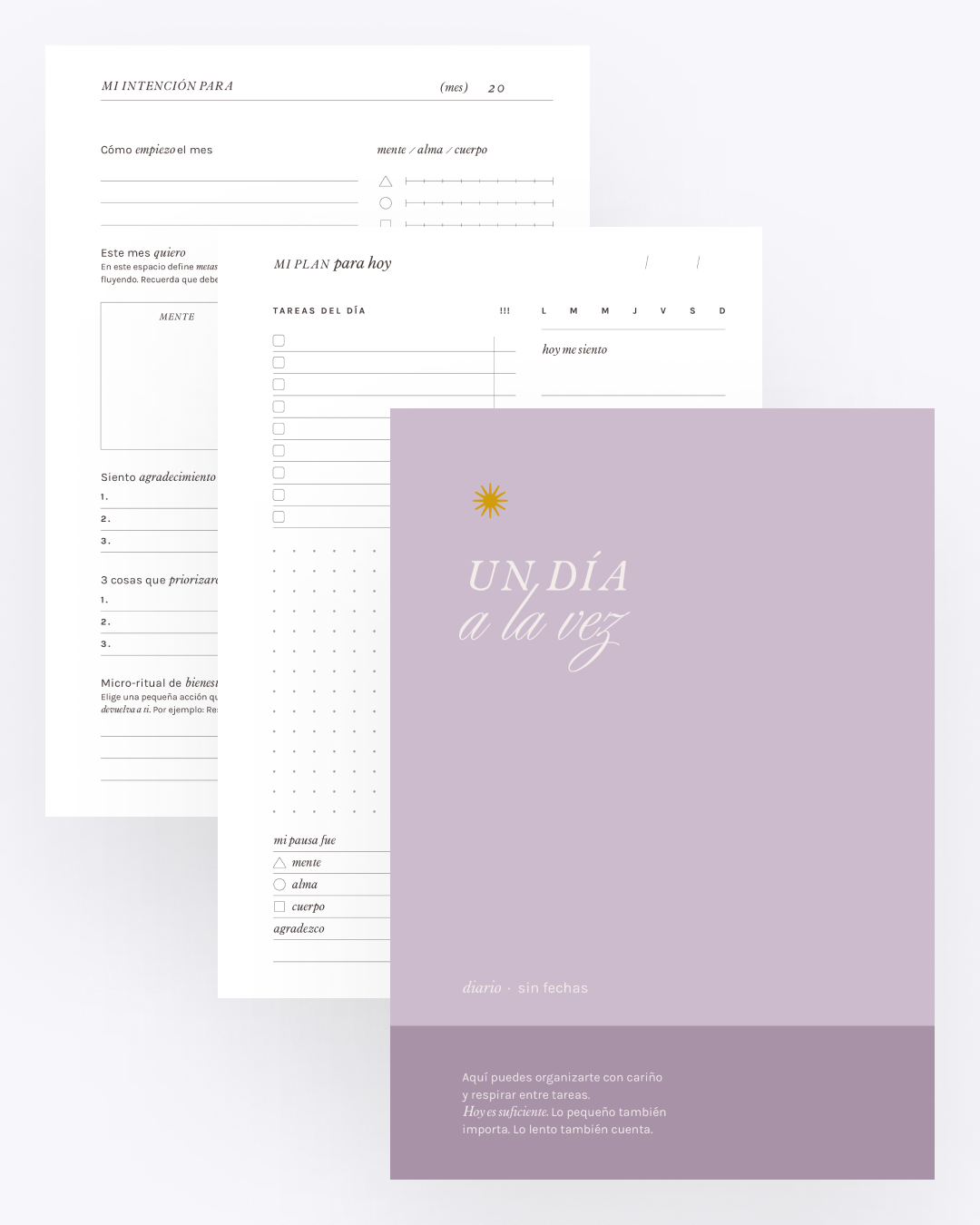 Planner diario “Un día a la vez"
