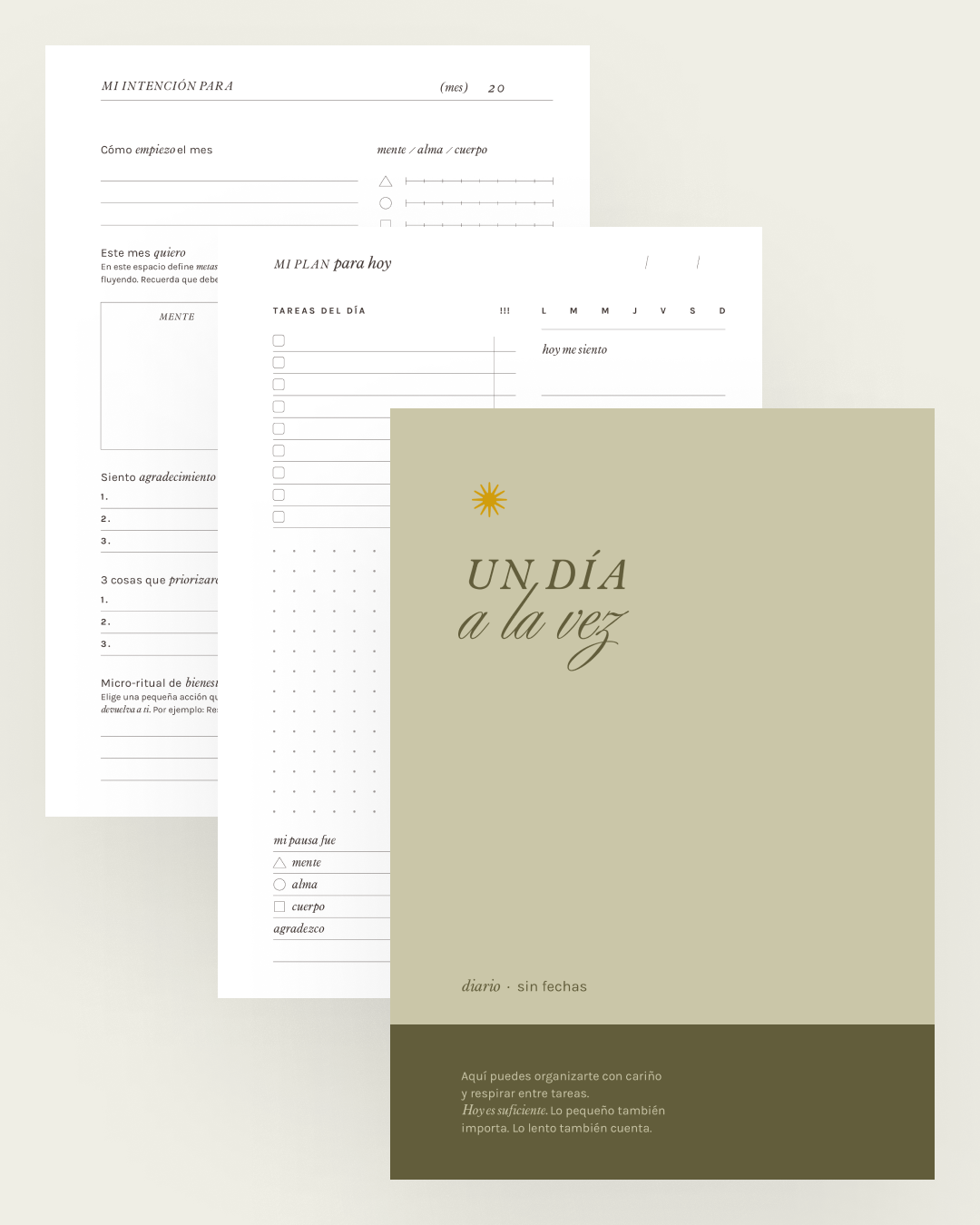 Planner diario “Un día a la vez"
