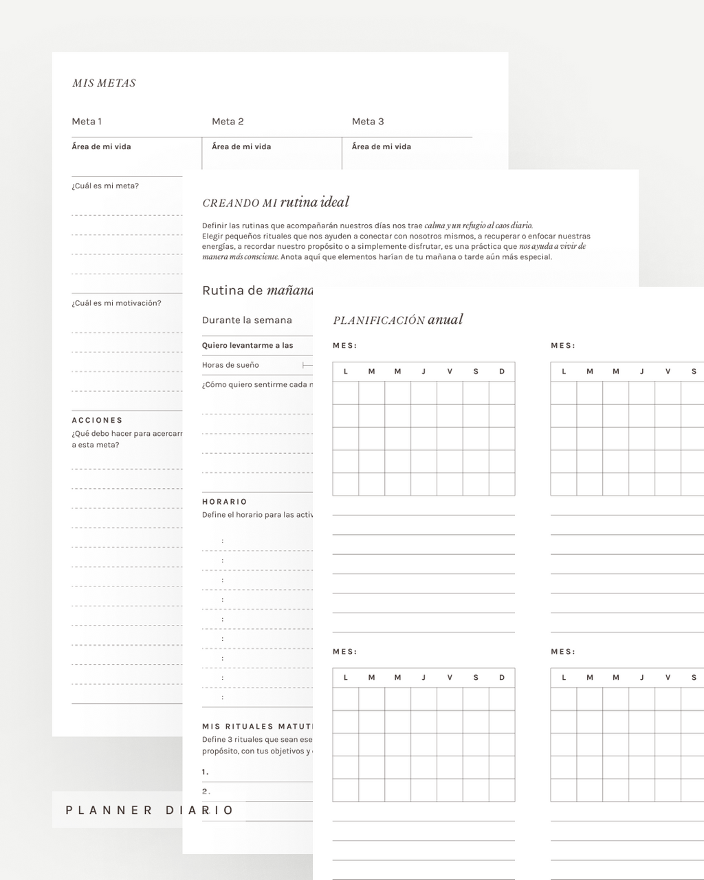 Planner diario “Un día a la vez"