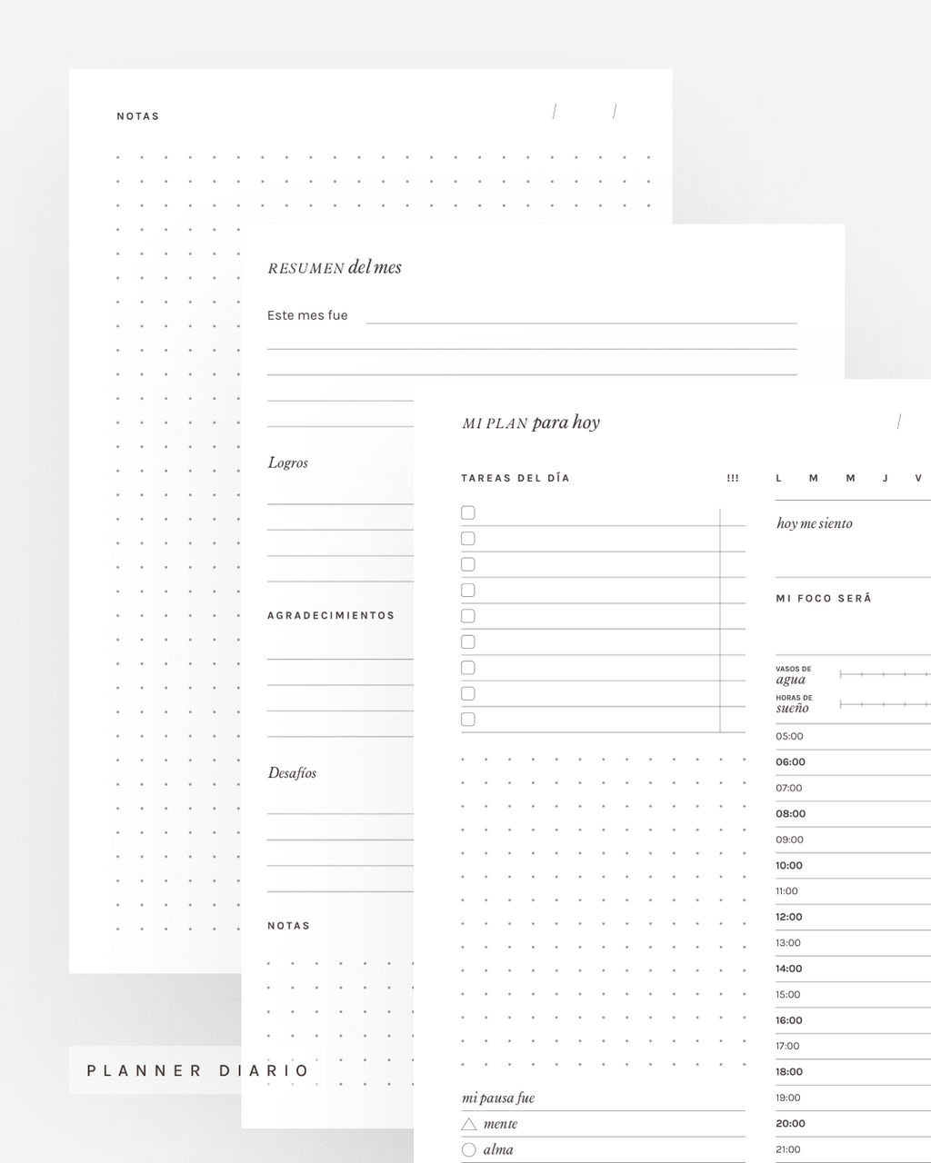 Planner diario “Un día a la vez"