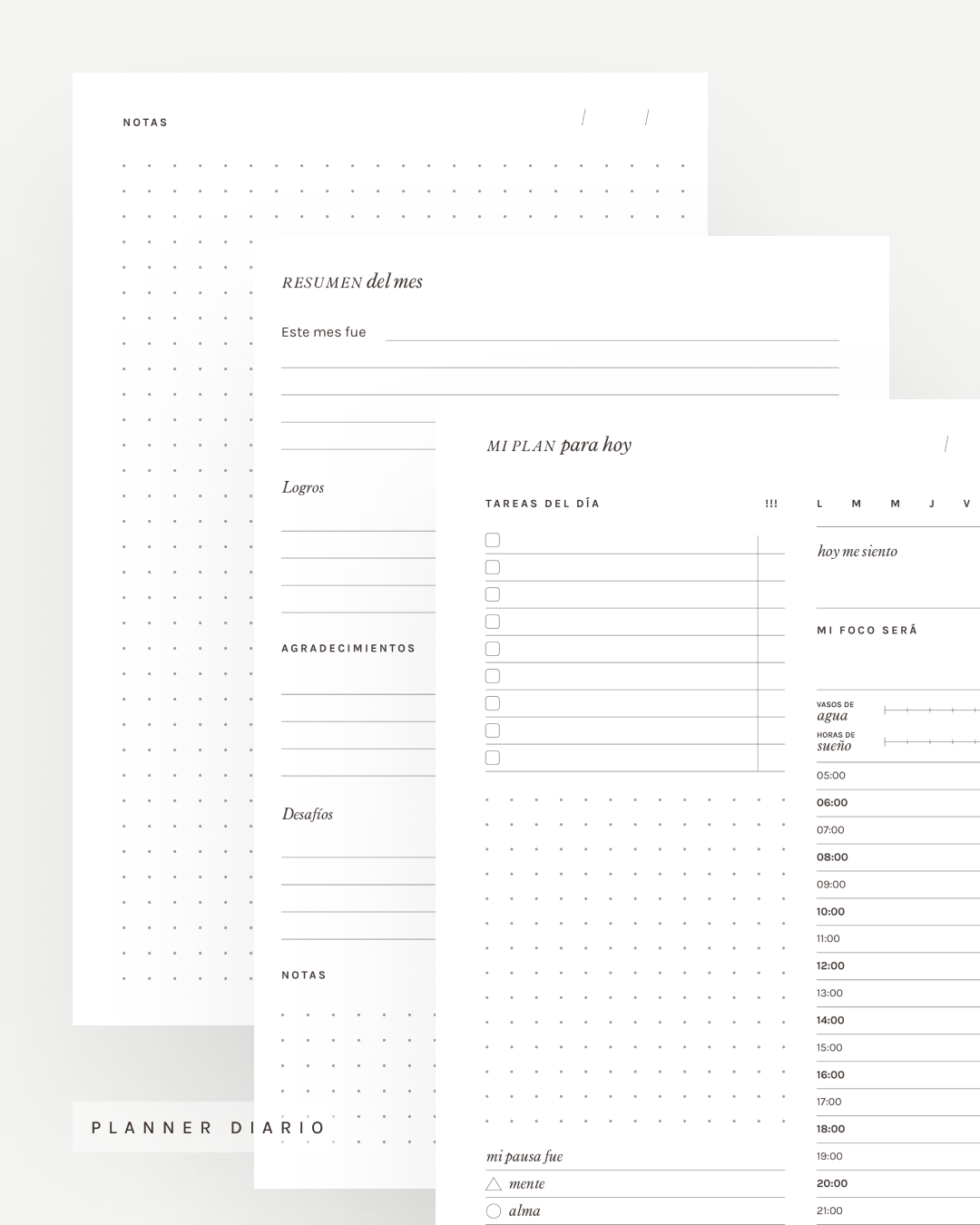 Planner diario “Un día a la vez"
